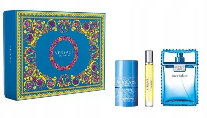 Versace Set : Eau Fraiche, Eau De Toilette, For Men, 100 ml + Eau Fraiche, Eau De Toilette, For Men, 10 ml + Eau Fraiche, Deodorant Stick, For Men, 75 ml For Men