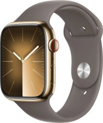 Apple Watch 9 GPS + Cellular 41mm Gold Stainless Steel Sport M/L Sivý  (MRJ63QP/A)