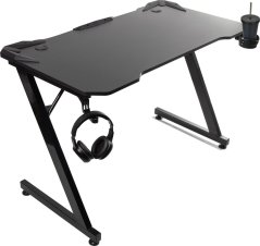 NanoRS Biurko gamingowe čierne Veľké NanoRS, 150kg max, wysokość 750mm, 110x60x1,5cm, držiak na kubek i słuchawki, RS345