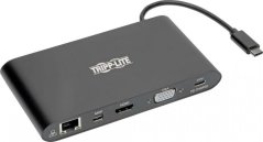 Tripp Lite Tripp Lite USB-C Dock, Dual Display - 4K HDMI/mDP, VGA, USB 3.2 Gen 1, USB-A/C Hub, GbE, Memory Card, 100W PD Charging