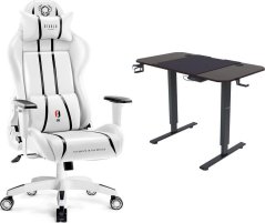 Diablo Chairs X-One 2.0 Normal biały + EGON 1100 Orzechowe 110 cmx60 cm