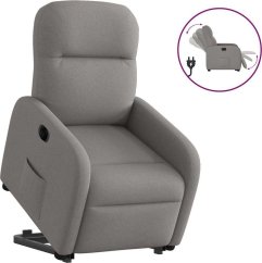 vidaXL vidaXL Podnoszony fotel rozkładany, elektryczny, farba taupe, tkanina