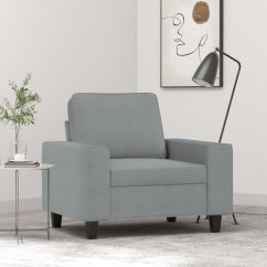 vidaXL Fotel, jasnoSivý, 60 cm, obity tkaniną Lumarko!