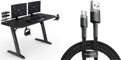 SENSE7 Nomad Classic Czarne 140x60 cm + kabel usb