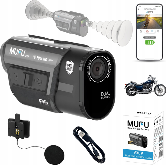 MUFU MOTORCYCLE V V30P VIDEO RECORDER  FULL HD 7H KAMERA