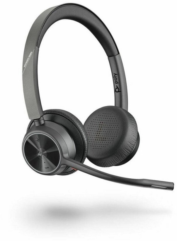 Poly Poly Voyager 4320 MS Teams Wireless Headset, Bluetooth, USB-C, +BT700 dongle, +Charging Stand, Black