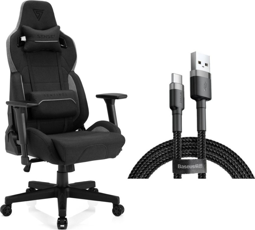 SENSE7 materiałowy Sentinel czarno-szary + kabel usb