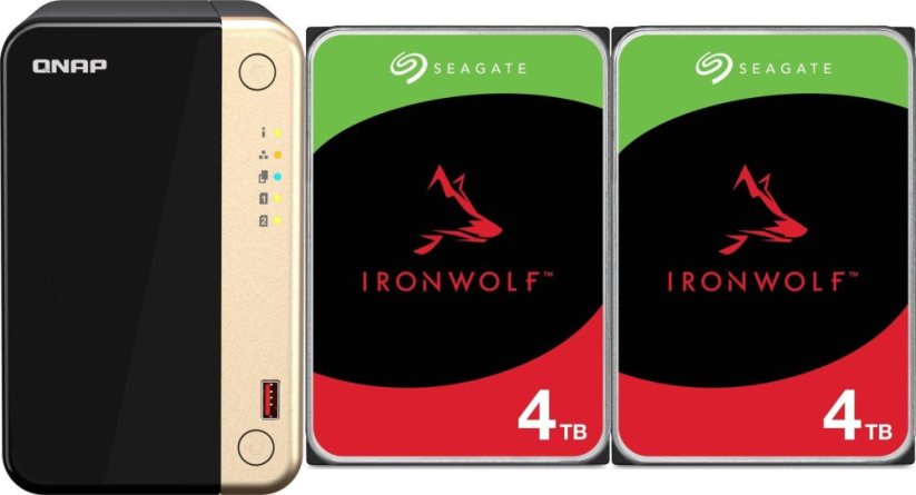Qnap TS-264-8G + 2x Seagate IronWolf 4TB (ST4000VN006)
