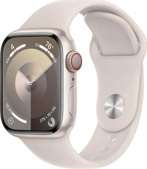 Apple Watch 9 GPS + Cellular 41mm Starlight Alu Sport S/M Béžový  (mrhn3qc/a)