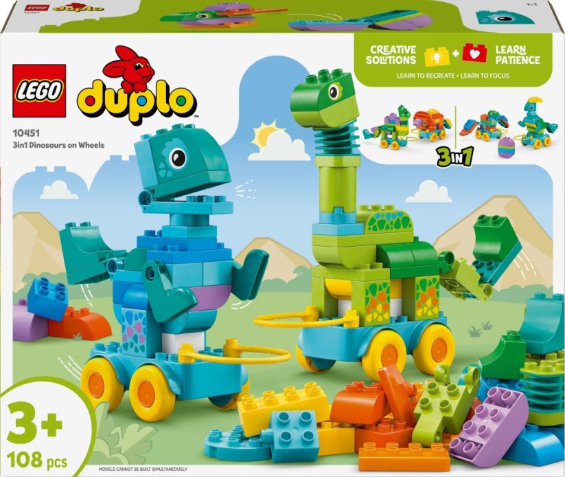 LEGO Duplo 3 v 1 Dinosaury na kolieskach (10451)