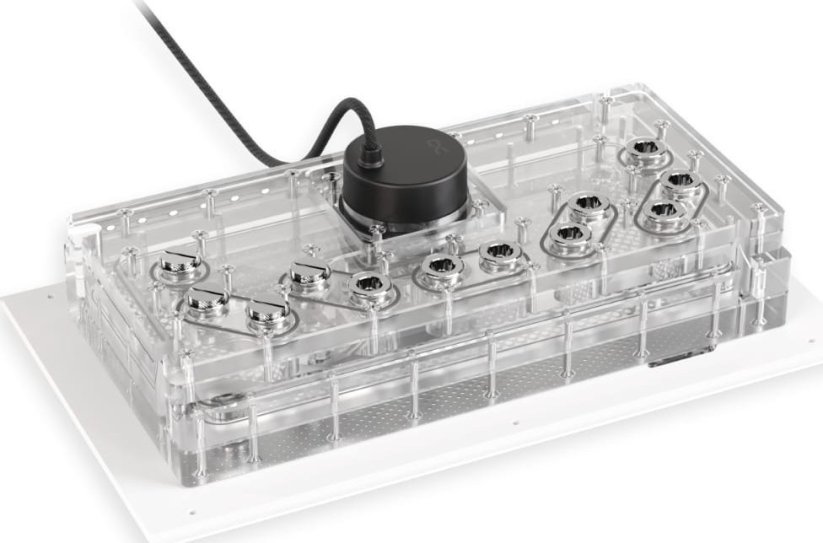 Alphacool Apex Distroprokove Dark Base Pro 901, ARGB mit Apex Pumpe - wei