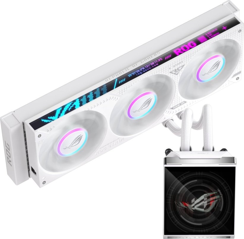 Asus Procesor chłodnica cieczy all-in-one ROG STRIX SLC IV 360 ARGB LCD WHT 12 cm Biely 1 ks (90RC01S2-B0EAY0)