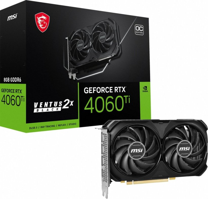 MSI GeForce RTX 4060 Ti Ventus 2X Black OC 8GB GDDR6