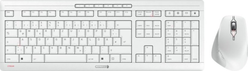 Cherry CHERRY JD-8550DE-0 klawiatura Dołączona myszka Dom/Biuro RF Wireless QWERTZ Niemiecki Biely