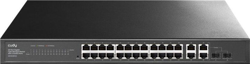 Cudy 26-Port Gigabit Easy-Managed Switch with 2 Combo Ports, GS1028ES2 1.0 Zarządzany L2 Gigabit Ethernet (10/100/1000) Čierny