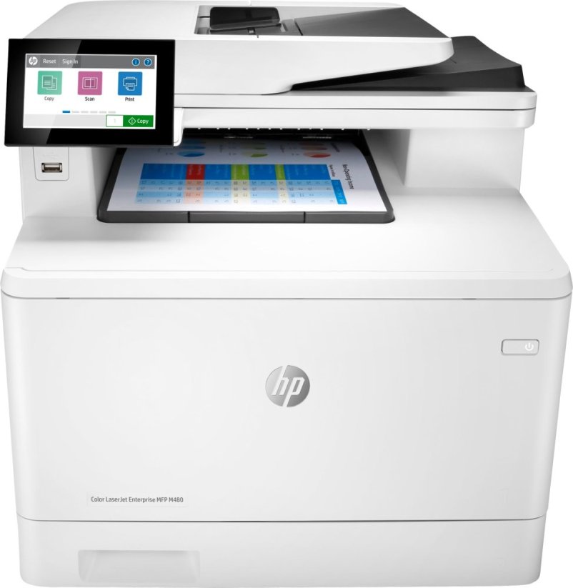 HP Color LaserJet Enterprise MFP M480f AIO All-in-One Printer - A4 Color Laser, Print/Copy/Duplex Scan/Fax, Automatic Document Feeder, Auto-Duplex, LAN, 27ppm, 4800 pages per month (replaces M577f) (3QA55A#B19)