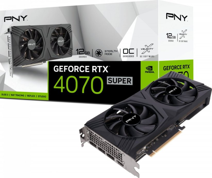 PNY GeForce RTX 4070 SUPER Verto OC Dual Fan 12GB GDDR6X (VCG4070S12DFXPB1-O)