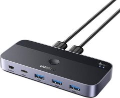 Ugreen Prepínač switch USB 3.0 UGREEN CM662, 2X4 out (Čierny)