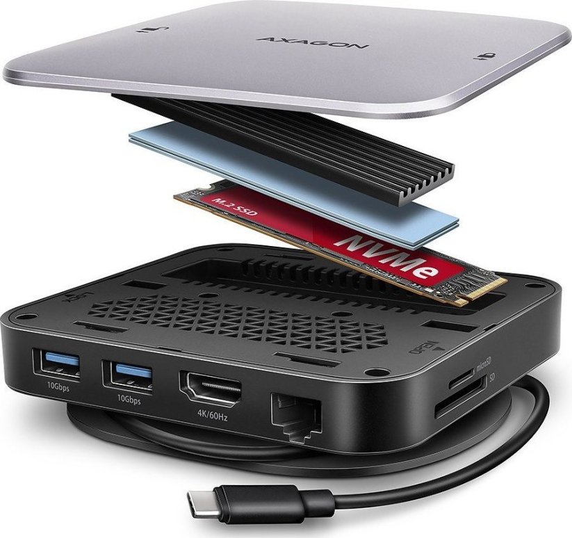 Axagon 1x RJ-45 1x SD 1x USB-C PD 1x HDMI  + 2x USB-A 3.0 3.1 Gen1 (HMC-UFO)