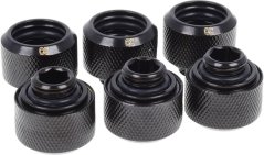 Alphacool Sada złączek 1/4" - 16/10mm, čierne, 6ks (17379)