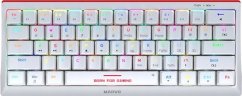Marvo KG962G WH EN - R, klawiatura US, do gry, mechaniczna rodzaj przewodowa (USB), biała, RGB, czerwone przełączniki