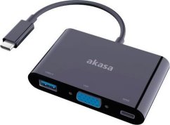 Akasa USB-C - VGA + USB-C + USB Čierny  (AK-CBCA02-15BK)