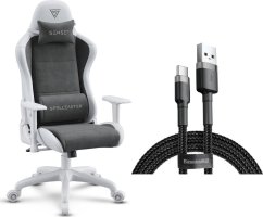 SENSE7 Spellcaster FUKU PU biało-szary + kabel usb