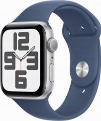 Apple Watch SE GPS 44mm Silver Alu Sport S/M Modrý  (MXEQ3QC/A)