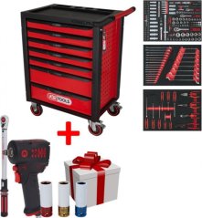 KSTOOLS 215-piece tool trolley KS TOOLS RACINGline, 7 drawers, with accessories