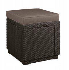 Nenurodyta Garden chair/storage box Cube with cushion brown 8711245158372