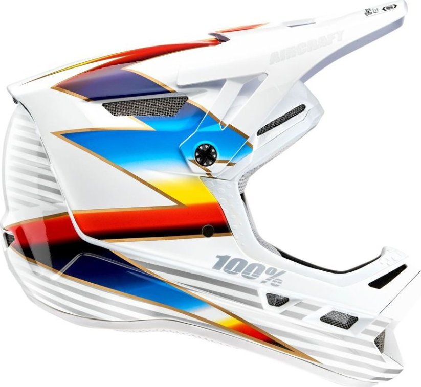 100% Prilba na celú tvár 100% AIRCRAFT COMPOSITE Helmet Knox White roz. L (59-60 cm) (NEW)