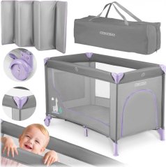 Ricokids Postieľka Turistické 125 x 65 x 78 cm RK-240 szaro-lawendowe