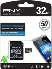 PNY Performance MicroSDHC 32 GB Class 10 UHS-I  (SDU32GPER50-EF)