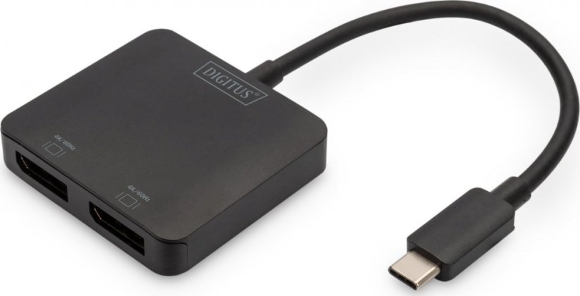 Digitus DIGITUS USB-Hub 2-Port  C  ->2xDP   m.Kabel          schwarz