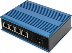 Digitus Digitus 4-portowy Prepínač sieťový Fast Ethernet PoE, przemysłowy, niezarządzany, 1 łącze SFP