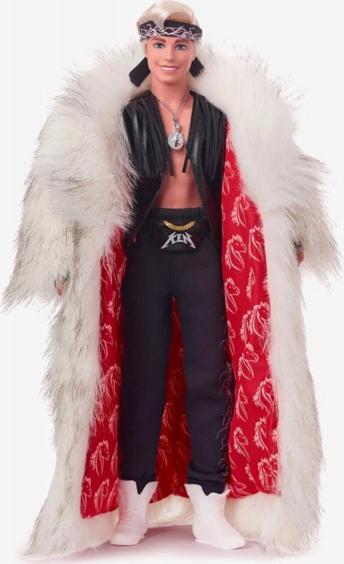 Mattel Bábika filmowa Ryan Gosling jako Ken z futrzanym płaszczem (HRF31)