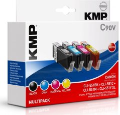 KMP KMP C90V Promo Pack compatible with CLI-551 BK/C/M/Y - 1520,0050