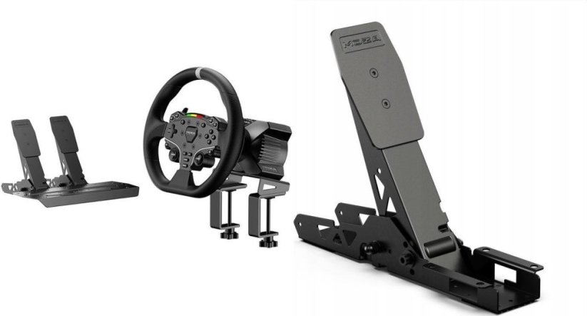 MOZA Kierownica MOZA Zestaw gamingowy - baza R3 + kierownica ES + pedały SRP-Lite + zaciski Moza Racing R3 RS074 (RS074) + MOZA Pedał sprzęgła Racing SR-P Lite RS19 do R3/R5