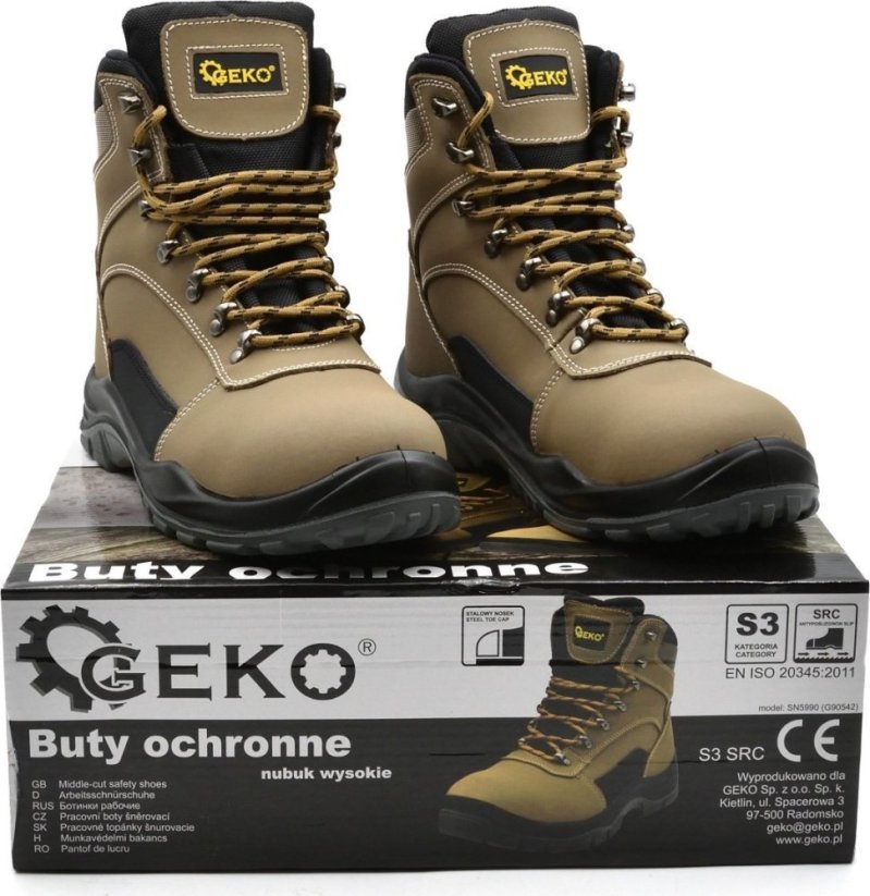 Geko tenisky Ochranné model nr 7 nubuk wysokie S3 SRC - r. 40 (10)
