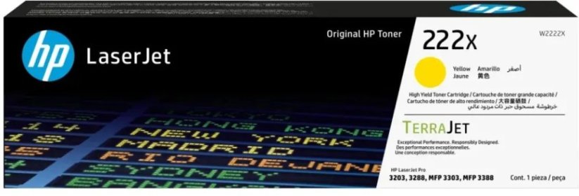 HP 222X - Wysoka wydajność - Žltý - original - LaserJet - Wkład laserowy (W2222X) - do Color LaserJet Pro MFP 3302fdn, MFP 3303fdw