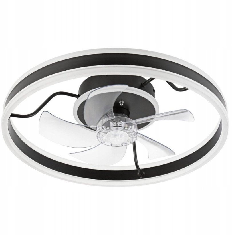 Lamkur Apollo 49915 plafon ventilátor lampa na strop 1x38W LED 3000K 4000 lm Čierny
