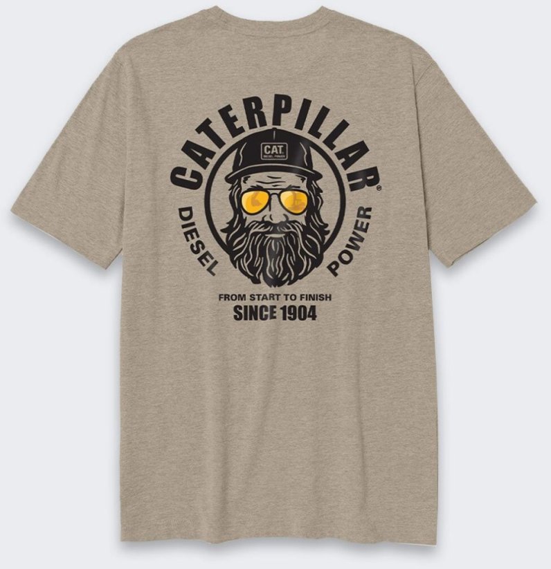 CAT Tričko Caterpillar Diesel Power GREY