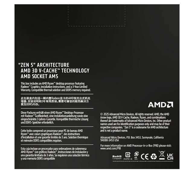 AMD Ryzen 9 9950X3D2, 4.3 GHz, 192 MB, BOX (100-100001978WOF) NOVINKA !!!