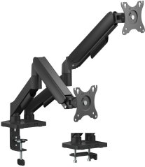 Deltaco Stojak na dwa monitory biurkowy, mechaniczny sprężynowy, 17-32"; max 18 kg / ARM-1300-B / 1903416