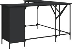 vidaXL Biurko, čierne, 141x141x75 cm, materiał drevopochodny
