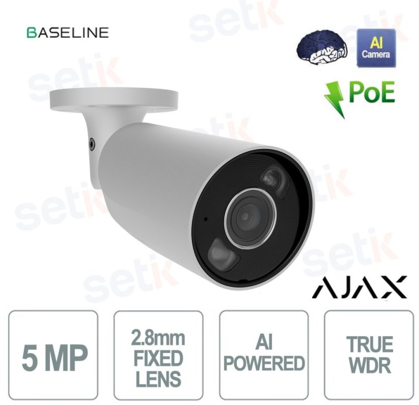 Ajax Ajax Kamera HL - tuba BulletCam (5 Mp/2.8 mm) (8EU) - Biely