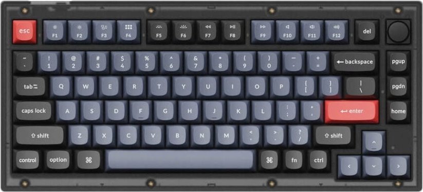 Keychron Keychron - V1 QMK Custom Mechanical Keyboard - Klawiatura mechaniczna Frosted Black Keychron K Pro Brown Fully Assembled Knob
