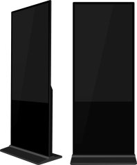 Vision Schlanker Beschilderungstotem mit integriertem 55"-Display - 4K-Auflosung - nur 22,3 mm dick mit abgerundeten Kanten - Vollglasfront - professionelles Display ohne internen Mediaplayer - integrierte Lautsprecher - 1 x HDMI-Eingang - abschliessbarer in