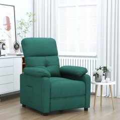 vidaXL vidaXL Fotel rozkładany, tmavoZelený, tapicerowany tkaniną