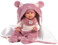 Peterkin Llorens 74130 Bábika bobas płacząca Mimi 42 cm z kocyko-przewijakiem